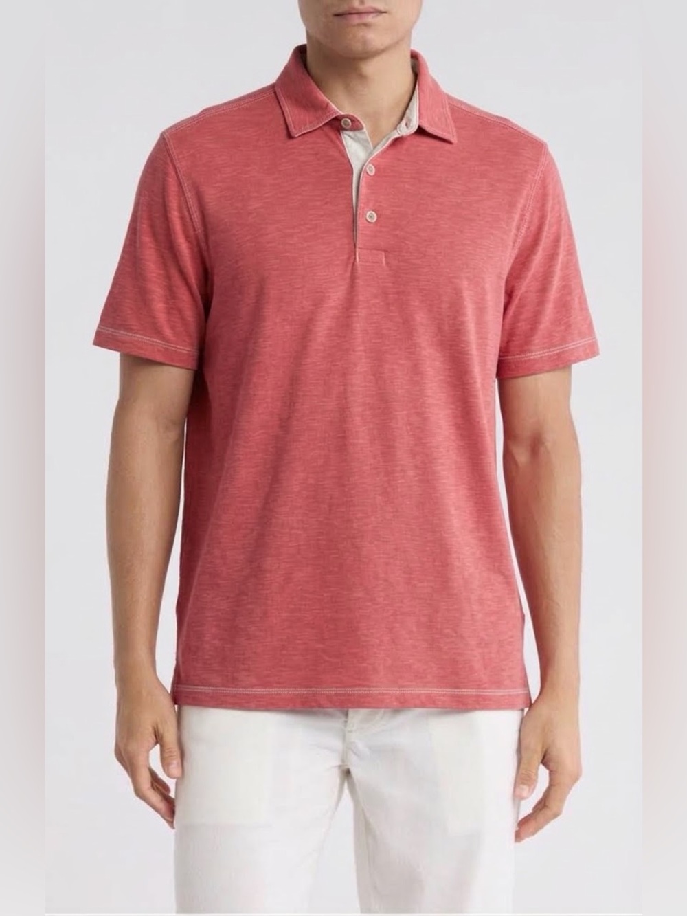 Tommy Bahama Paridiso Polo Shirt- Red and White